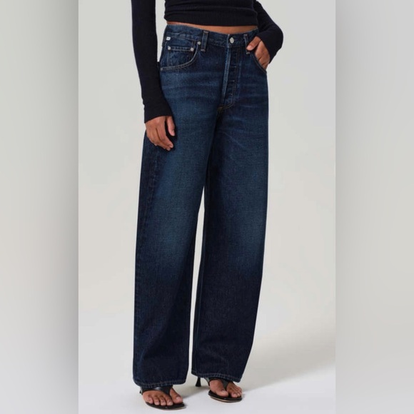 Citizens Of Humanity Ayla Baggy High Rise Wide Leg Jean Size 31 Dark Indigo - Picture 2 of 9